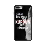 BG AKSESUAR Apple iPhone 8 Plus Uyumlu Mat Siyah Silikon Kılıf, Göktürkçe Türk Yazılı, Şok Emici Koruyucu Kapak