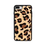 BG AKSESUAR Apple iPhone 8 Plus Uyumlu Pastel Leopar Desenli Mat Siyah Silikon Kılıf, Şok Emici Koruyucu Kapak