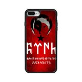 BG AKSESUAR Apple iPhone 8 Plus Uyumlu Silikon Kılıf, Göktürkçe Türk Yazılı, Şok Emici, Kırmızı