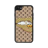 BG AKSESUAR Apple iPhone SE Uyumlu Kılıf, Louis Vuitton Deseni, Mat Siyah, Yumuşak Silikon, Şok Emici