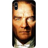 BG AKSESUAR Apple iPhone X / XS ile Uyumlu Mustafa Kemal Atatürk Baskılı Tam Kaplamalı Silikon Kılıf, Siyah