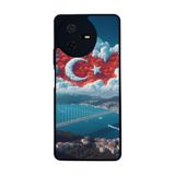 BG AKSESUAR Casper Via A40 ile Uyumlu Mat Siyah Kılıf, Türk Bayrağı Baskılı, Yumuşak Silikon, Şok Emici