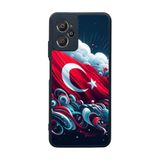 BG AKSESUAR Casper Via X30 ile Uyumlu Türk Bayrağı Baskılı Siyah Silikon Kılıf, Şok Emici Koruyucu Kapak