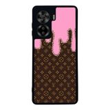 BG AKSESUAR Casper Via X40 ile Uyumlu Mat Siyah Kılıf, LouisVuitton Deseni, Yumuşak Silikon, Koruyucu, Şok Emici