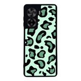 BG AKSESUAR Casper Via X40 ile Uyumlu Pastel Leopar Desenli Mat Siyah Silikon Kılıf, Şok Emici Koruyucu Kapak