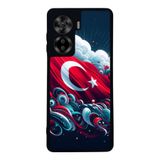BG AKSESUAR Casper Via X45 ile Uyumlu Mat Siyah Kılıf, Türk Bayrağı Baskılı, Yumuşak Silikon, Koruyucu, Şok Emici