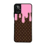 BG AKSESUAR General Mobile GM23 SE ile Uyumlu Kılıf, Louis Vuitton Deseni, Siyah, Yumuşak Silikon, Şok Emici