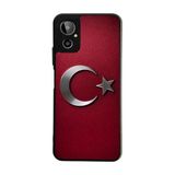 BG AKSESUAR General Mobile GM23 SE ile Uyumlu Kılıf, Türk Bayrağı Baskılı, Mat Siyah, Yumuşak Silikon, Koruyucu, Şok Emici