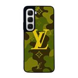 BG AKSESUAR Infinix Hot 60 İ ile Uyumlu Kılıf, LouisVuitton Tasarım, Siyah, Yumuşak Silikon, Şok Emici
