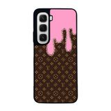 BG AKSESUAR Infinix Hot 60 İ ile Uyumlu Louis Vuitton Tasarımlı Siyah Kılıf, Yumuşak Silikon, Koruyucu, Şok Emici
