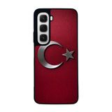 BG AKSESUAR Infinix Hot 60 İ ile Uyumlu Türk Bayrağı Baskılı Siyah Kılıf, Yumuşak Silikon, Koruyucu, Şok Emici Kapak