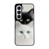 BG AKSESUAR INFINIX Hot 60 ile Uyumlu Kedi Figürü Baskılı, Mat Siyah, Yumuşak Silikon, Koruyucu, Şok Emici Kapak Kılıf