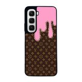 BG AKSESUAR Infinix Hot 60 ile Uyumlu Kılıf, LouisVuitton Tasarım, Siyah, Yumuşak Silikon, Koruyucu, Şok Emici