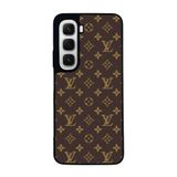 BG AKSESUAR Infinix Hot 60 ile Uyumlu Louis Vuitton Desenli Kılıf, Siyah, Yumuşak Silikon, Şok Emici