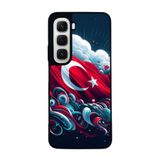 BG AKSESUAR Infinix Hot 60 ile Uyumlu Türk Bayrağı Baskılı Siyah Silikon Kılıf, Koruyucu, Şok Emici