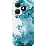BG AKSESUAR Infinix Smart 8 Pro ile Uyumlu Kamera Korumalı Silikon Kılıf, Mavi Mermer Desen