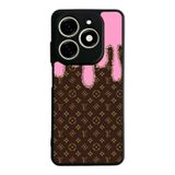 BG AKSESUAR Infinix Smart 8 Pro ile Uyumlu Kılıf, Louis Vuitton Desenli, Yumuşak Silikon, Şok Emici, Siyah