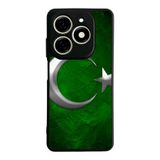 BG AKSESUAR Infinix Smart 8 Pro ile Uyumlu Kılıf, Türk Bayrağı Baskılı, Mat Siyah, Yumuşak Silikon, Şok Emici