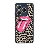 BG AKSESUAR Infinix Smart 8 Pro ile Uyumlu Leopar Desenli Siyah Silikon Kılıf, Şok Emici Koruyucu Kapak