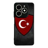 BG AKSESUAR Infinix Smart 8 Pro ile Uyumlu Türk Bayrağı Tasarımlı Glossy Premium Kılıf, Kırmızı-Siyah