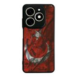 BG AKSESUAR Infinix Smart 8 Pro ile Uyumlu Türk Bayrağı Tasarımlı Glossy Premium Kılıf, Kırmızı