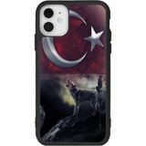 BG AKSESUAR iPhone 11 ile Uyumlu Göktürkçe Türk Yazılı Baskılı, Mat Siyah, Yumuşak Silikon, Şok Emici Koruyucu Kılıf