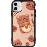 BG AKSESUAR iPhone 11 Uyumlu Baskılı, Mat Siyah Renk, Yumuşak Silikon, Koruyucu, Şok Emici Kapak, Oyuncak Ayıcık Tasarımı