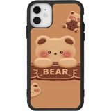BG AKSESUAR iPhone 12 ile Uyumlu Baskılı, Mat Siyah, Yumuşak Silikon, Şok Emici, Oyuncak Ayıcık Tasarımlı Kılıf