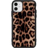 BG AKSESUAR iPhone 12 ile Uyumlu Leopar Desenli Kılıf, Siyah, Silikon, Şok Emici, Koruyucu Kapak