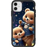 BG AKSESUAR iPhone 12 Mini ile Uyumlu Baskılı, Mat Siyah, Yumuşak Silikon, Oyuncak Ayıcık Tasarımı, Şok Emici Koruyucu Kılıf