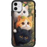 BG AKSESUAR iPhone 12 Mini ile Uyumlu Kedi Figürü Baskılı, Mat Siyah, Yumuşak Silikon, Şok Emici Koruyucu Kılıf