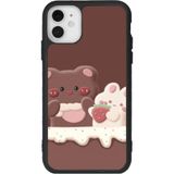 BG AKSESUAR iPhone 12 Uyumlu Baskılı, Mat Siyah Renk, Yumuşak Silikon, Koruyucu, Şok Emici Kapak, Oyuncak Ayıcık Tasarımı