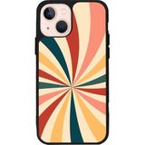 BG AKSESUAR iPhone 14 ile Uyumlu Kılıf, Vintage Radyal Desen, Mat Silikon, Şok Emici, Koruyucu Kapak