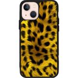 BG AKSESUAR iPhone 14 ile Uyumlu Kılıf, Yumuşak Silikon, Mat, Şok Emici, Koruyucu Kapak, Sarı Leopar Desenli
