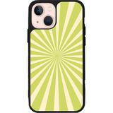 BG AKSESUAR iPhone 14 ile Uyumlu Kılıf, Yumuşak Silikon, Mat, Şok Emici, Koruyucu Kapak, Vintage Tasarım, Sarı-Yeşil