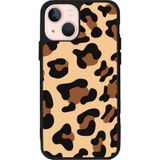 BG AKSESUAR iPhone 15 ile Uyumlu Leopar Desenli Silikon Kılıf, Mat Siyah, Şok Emici, Koruyucu Kapak