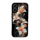 BG AKSESUAR iPhone 17 ile Uyumlu Kılıf, Yumuşak Silikon, Koruyucu, Şok Emici, Çiçek Desen, Siyah