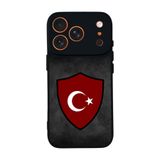 BG AKSESUAR iPhone 17 Pro ile Uyumlu Türk Bayrağı Tasarımlı Glossy Premium Kılıf, Siyah