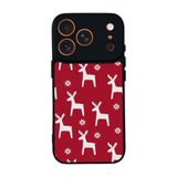 BG AKSESUAR iPhone 17 Pro ile Uyumlu Yılbaşı Christmas Tasarımlı Glossy Premium Kılıf, Kırmızı, Geyik Motifi