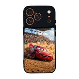 BG AKSESUAR iPhone 17 Pro Max ile Uyumlu Şimsek McQueen Tasarımlı Glossy Premium Kılıf, Siyah
