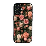 BG AKSESUAR iPhone 17 Uyumlu Kılıf, Çiçek Deseni, Siyah, Yumuşak Silikon, Şok Emici