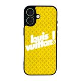 BG AKSESUAR iPhone 17 Uyumlu Kılıf, LouisVuitton Deseni, Yumuşak Silikon, Koruyucu, Şok Emici, Sarı
