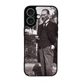 BG AKSESUAR iPhone 17 Uyumlu Kılıf, Mustafa Kemal Atatürk Baskılı, Yumuşak Silikon, Koruyucu, Şok Emici, Siyah