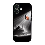 BG AKSESUAR iPhone 17 Uyumlu Kılıf, Yumuşak Silikon, Koruyucu, Şok Emici Kapak, Türk Bayrağı Tasarım, Siyah