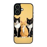 BG AKSESUAR iPhone 17 Uyumlu Kılıf, Yumuşak Silikon, Koruyucu, Şok Emici, Kedi Desenli, Sarı