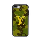 BG AKSESUAR iPhone 7 Plus Uyumlu Kılıf, LouisVuitton Deseni, Mat Siyah, Silikon, Şok Emici
