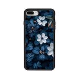 BG AKSESUAR iPhone 7 Plus Uyumlu Mat Siyah Kılıf, Yumuşak Silikon, Çiçek Deseni, Koruyucu, Şok Emici