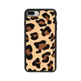 BG AKSESUAR iPhone 7 Plus Uyumlu Pastel Leopar Desenli Mat Siyah Silikon Kılıf, Şok Emici Koruyucu Kapak