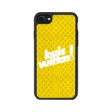 BG AKSESUAR iPhone 7 Uyumlu Kılıf, Mat Siyah, LouisVuitton Deseni, Yumuşak Silikon, Şok Emici