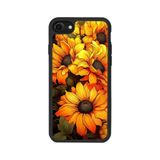 BG AKSESUAR iPhone 7 Uyumlu Mat Siyah Kılıf, Çiçek Deseni, Yumuşak Silikon, Koruyucu